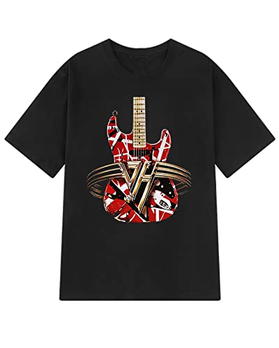 Vintage Classic Guitar T Shirt 1970s Outfits for Men Tee T-Shirt Black