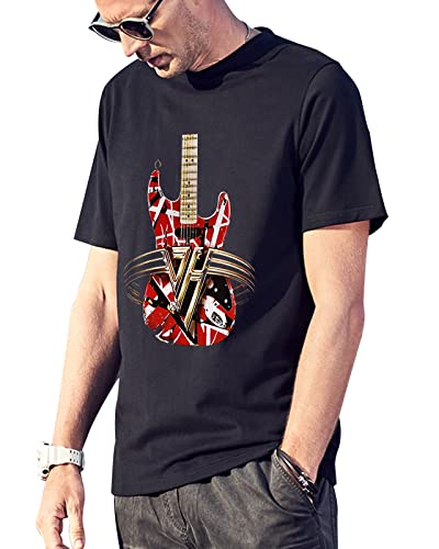 Vintage Classic Guitar T Shirt 1970s Outfits for Men Tee T-Shirt Black