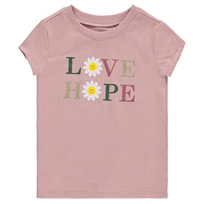 4-Piece Summer Tops BTween Girls 4-Piece Fashionable Short Sleeve T-Shirt | Casual Daily Shirt for Kids - Assorted Colors