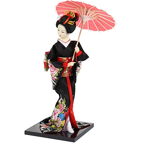 Japanese Geisha Kimono Doll Asian Geisha Collectible Figurine Kimono Girl Statue for Home Office Car Birthday Party Decor