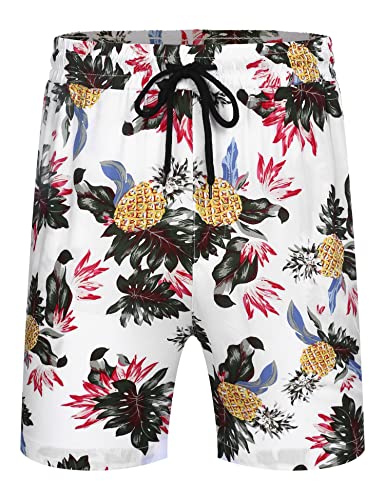 Big Boys Button Down Hawaiian Shirts Elastic Waist Cute Flower Shorts