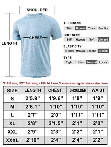 Xelky 4-5 Pack Men's Dry Fit Short Sleeves T Shirt Moisture Wicking Athletic
