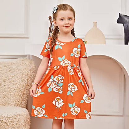 Girl Floral Skater PATPAT Toddler Multipack Dresses 2/3 Pack Spring Polka Dots Short Sleeve Priness A-line Dress